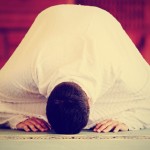 A Muslim man in prostration position