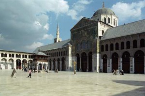 The Umayyad masjid, also known as the Great Mosque of Damascus, built in 634. 