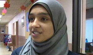 Sadia Waraich is a student at École Jeunes Musulmans Canadiens. (Sean Henry/CBC)
