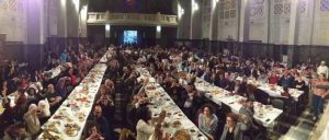 Nearly 600 people gathered at Saint-Jean-Baptiste Church in Molenbeek for a great fast-breaking meal. © Hassan Rahali 