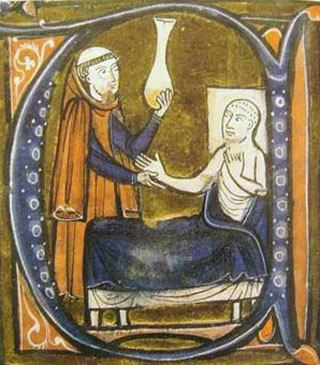 European depiction of Abu Bakr Al Razi. (Latin version: Gerard Cremona).
