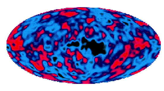 A microwave map of the leftover from the Big Bang that gave birth to the universe. (Courtesy: NASA)
