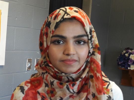 Neurology student Anam Khatib talks about Hijab (Photo: Waseem Abbasi/USA TODAY)