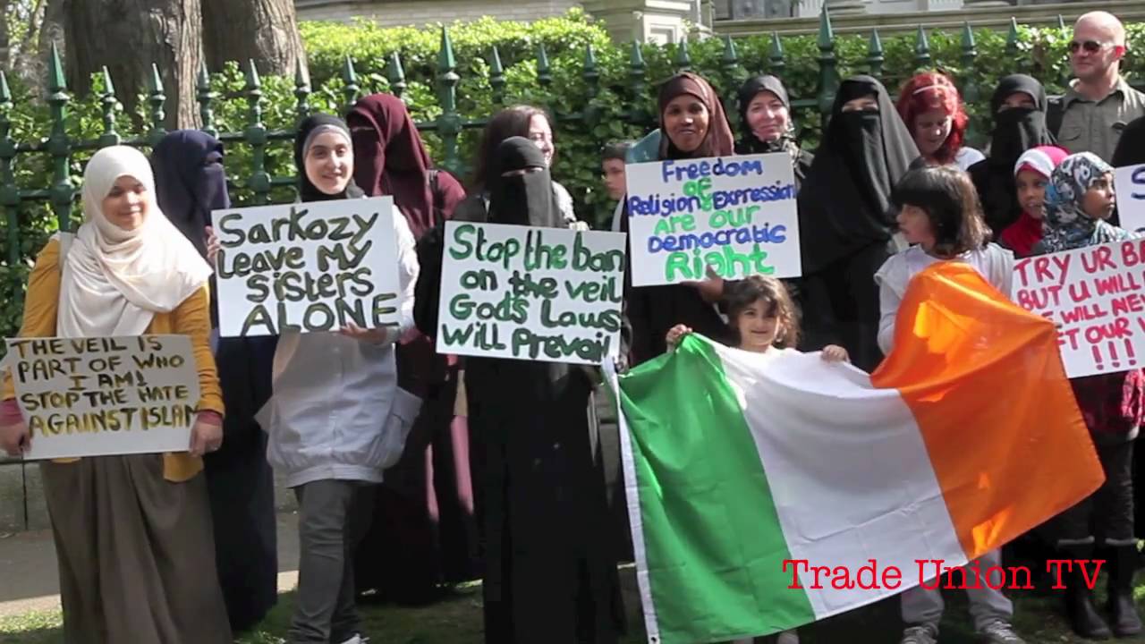 Previous demonstration against niqab ban in France