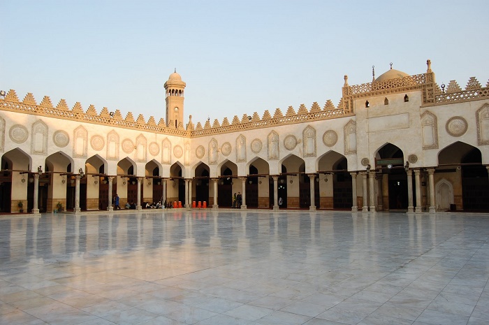 The inner courtyard at the Al-Azhar mosque