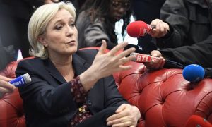  Le Pen campaigning in Dol-de-Bretagne on Thursday. Photograph: Damien Meyer/AFP/Getty Images 