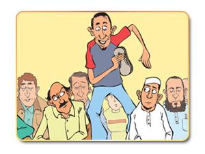 Stepping Over People Who Are Sitting in the Mosque on Friday