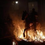 Horses Leap Through Flames at Las Luminarias Festival in Madrid