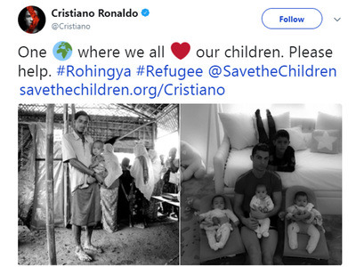 Cristiano Ronaldo Urges Support for Rohingya Children