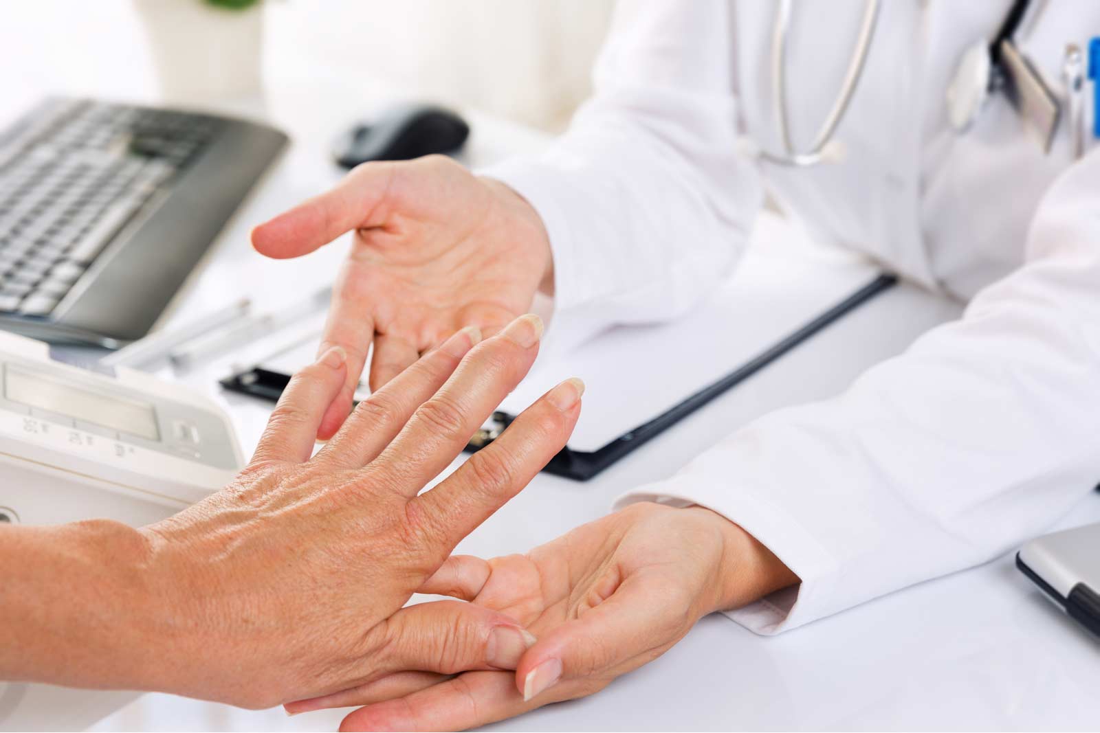 doctor examining a patient