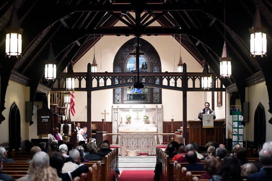 The Church of the Atonement held the annual Tenafly Interfaith Thanksgiving service, bringing together Jews, Christians, and Muslims, on Tuesday, Nov. 26, 2019. (Photo: Danielle Parhizkaran/NorthJersey.com)