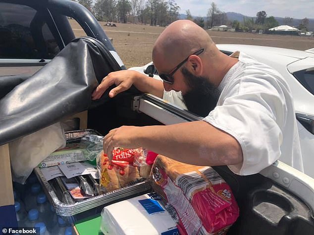 The men left their homes in Lidcombe, in Sydney’s west, before sunrise on Saturday, armed with 30 kilos of sausages and meat, bread rolls and 30 boxes of water.