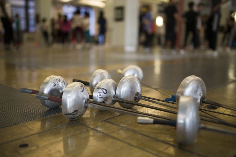 Young fencers train with the Peter Westbrook Foundation at the Fencers Club in Chelsea on the morning of Saturday, December 7, 2019. (Clarissa Sosin/for New York Daily News)