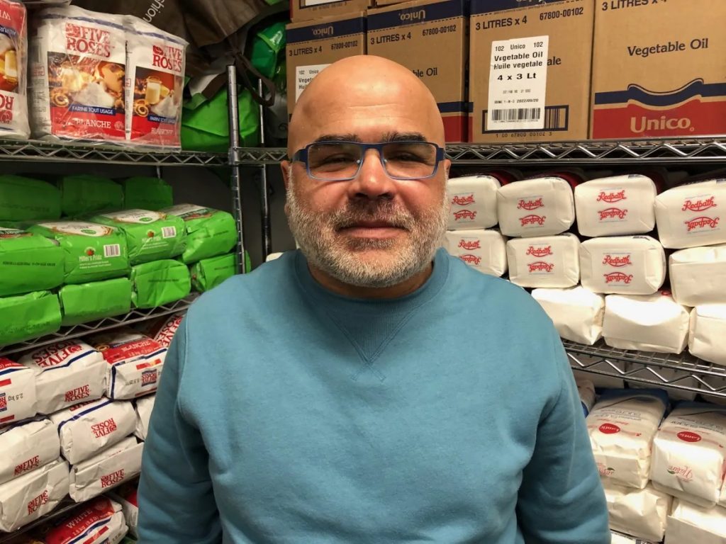 Mustafa Akyar uses the food bank at the mosque, as well as other services at ISWA. (Dale Molnar/CBC)
