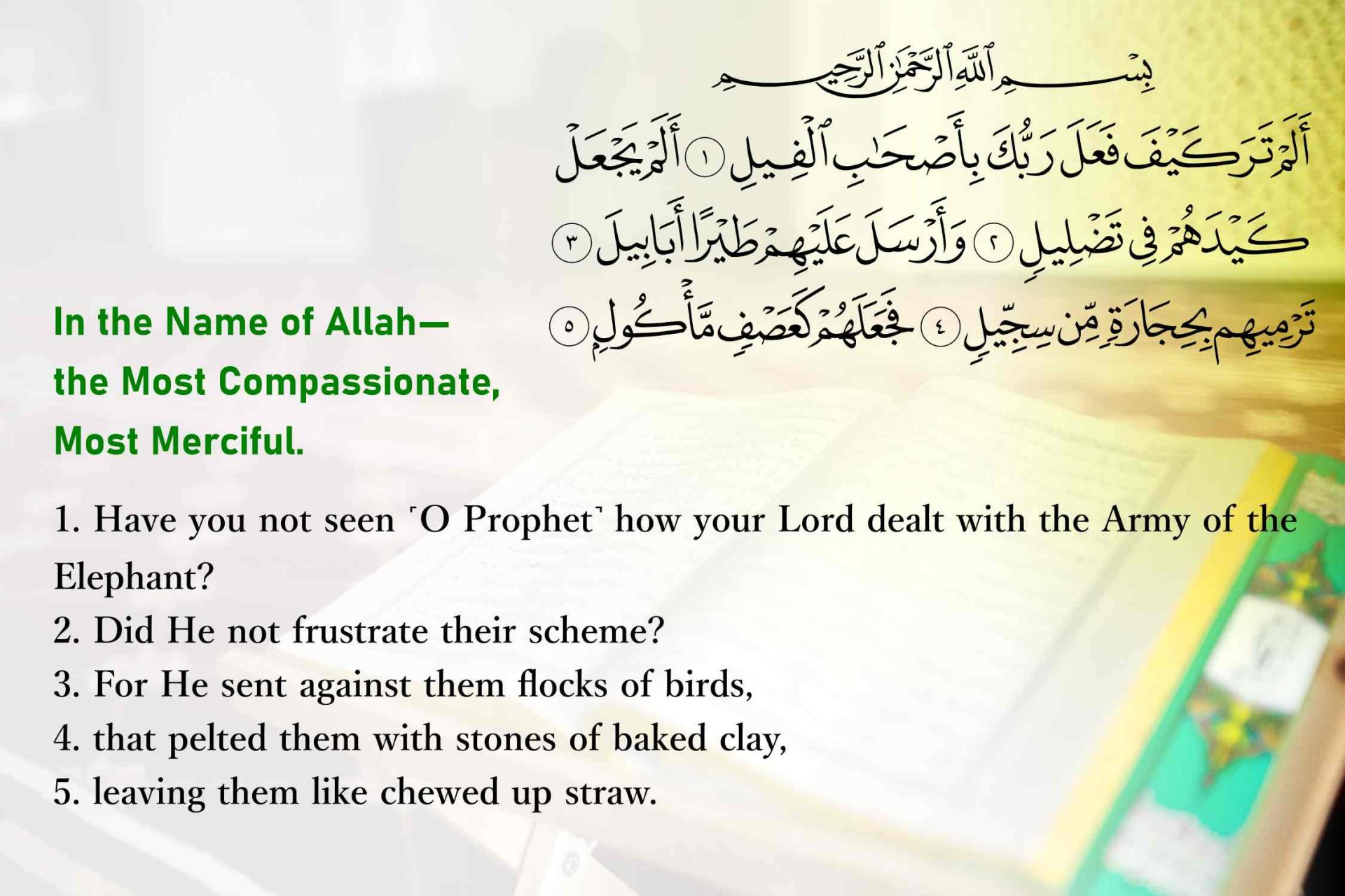 Surah Al Fil Elephant Reminder Of Allahs Bounties About Islam