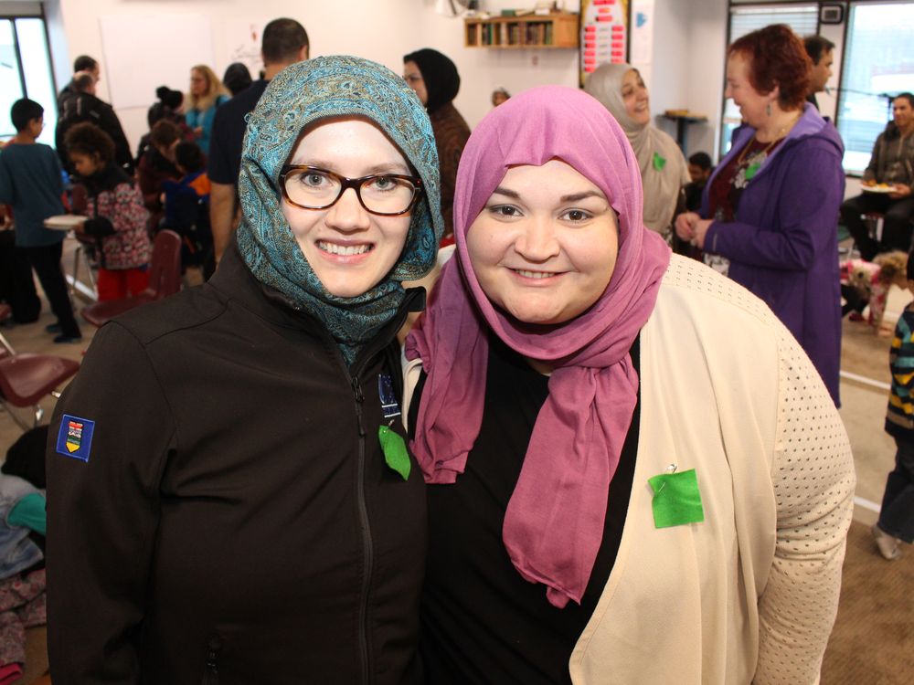Laila Goodridge, UCP MLA for Fort McMurray-Lac La Biche, and Councillor Krista Balsom at a community open house at the Markaz Ul Islam Mosque in Fort McMurray, Alta. on Saturday, January 25, 2020. Vincent McDermott/Fort McMurray Today/Postmedia Network