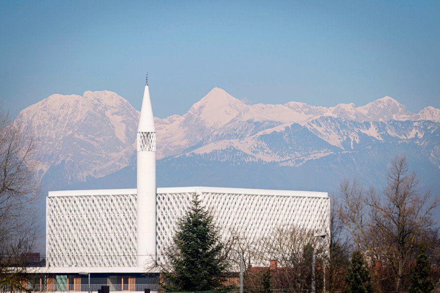 A taken on on January 29, 2020, shows Slovenia’s first mosque in Ljubljana. (Photo by Jure Makovec / AFP)
