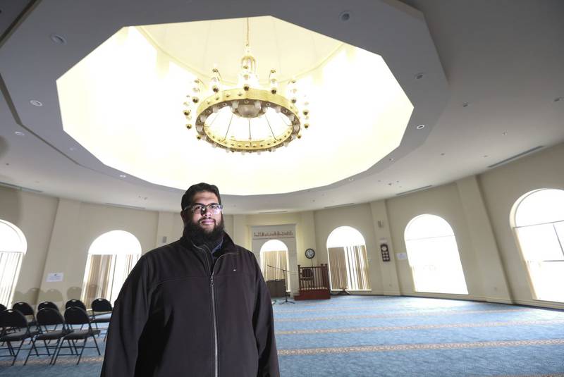 Imam Abdullah  Yousri in the prayer area of the Ummah Masjid and Community Centre  Monday morning, March 30, 2020. Eric Wynne