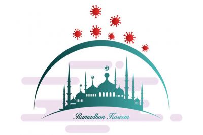 Ramadan kareem with mosque background
