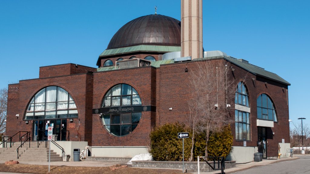 The Ottawa Mosque, situated near Tunney’s Pasture, is one of several mosques in Ottawa which have suspended prayers due to COVID-19. [Photo © Leila El Shennawy].