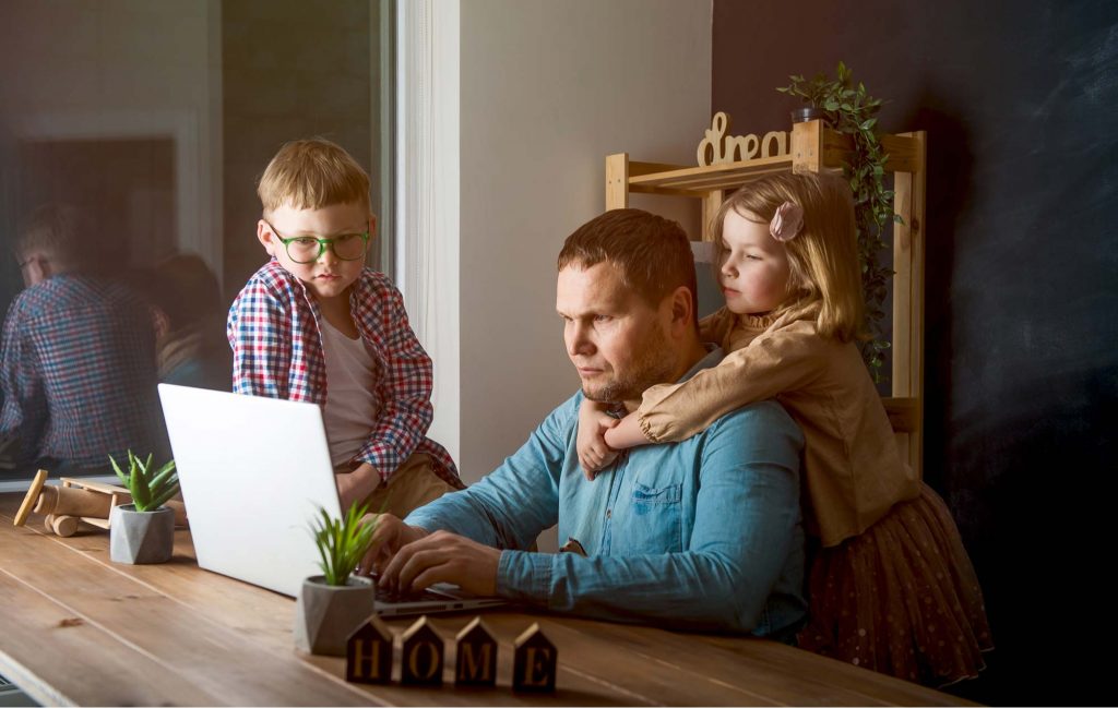 a man working from home