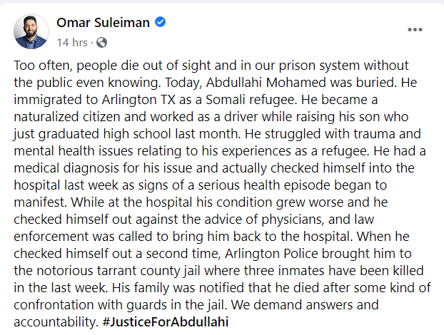 US Muslims Demand Justice for Man with Mental Health Issues Killed in Jail - About Islam