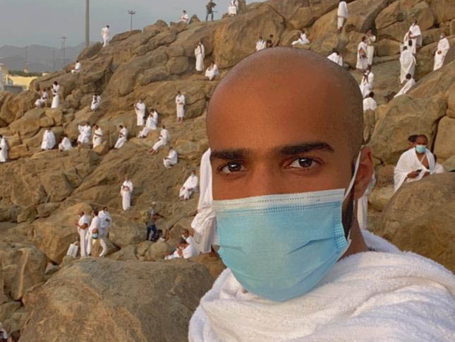 Dr Hamza Alherz at mount Arafat. Courtesy Dr Hamza Alherz