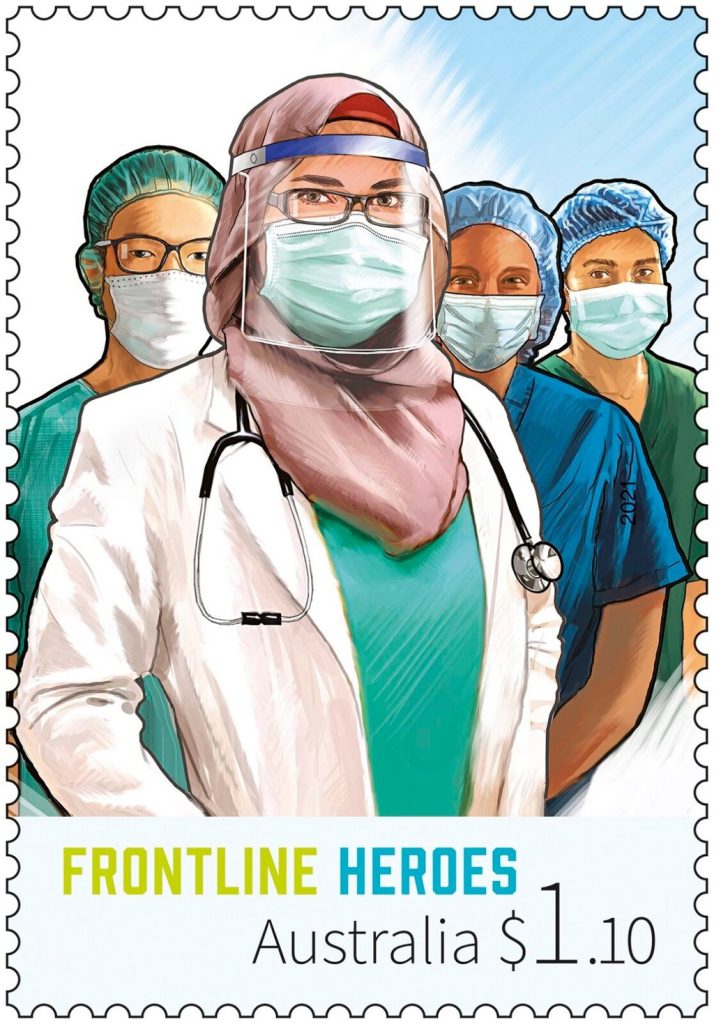 Hijabi Doctor Features on Stamps Issued to Honor Aussie Frontline Workers - About Islam