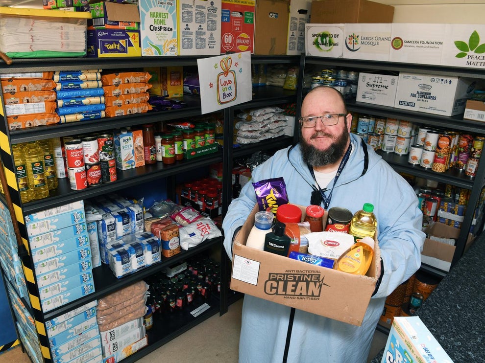 Khalid Abdullah at the Love in a Box charity’s food bank at Leeds Grand Mosque. Picture : Jonathan Gawthorpe