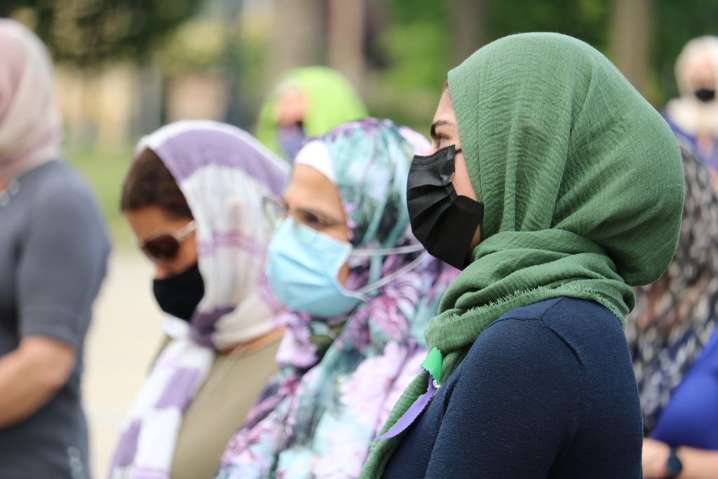 Londoners came together in Victoria park in support of the Hijabs for Harmony event to combat Islamophobia Friday, June 18, 2021 . Sawyer Bogdan / Global News