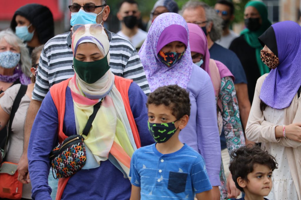 Around 80 Londoners walked around Victoria Park in solidarity against Islamophobia as part of the Hijabs for Harmony event Friday June 18, 2021. Sawyer Bogdan / Global News