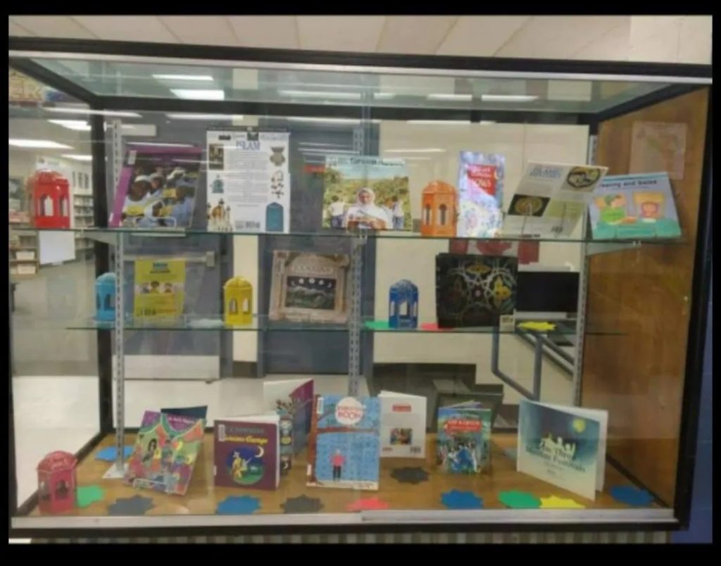 A display of all the resources highlighting Muslim inventions in a school (Provided by Nosheen Ahmad)