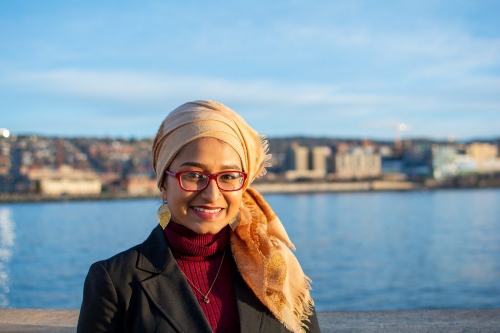 Azrin Awal, 25, is the first Asian American and Muslim city council member in Duluth. Credit: Azrin Awal Campaign