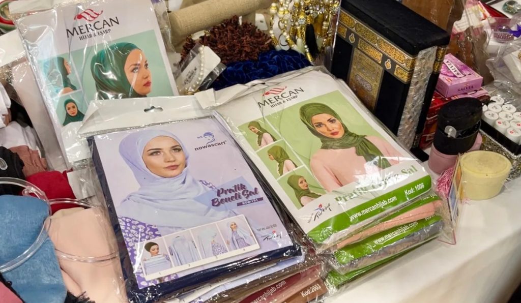 Hijabs are among the many items being sold at Ramadan bazaars in Calgary ahead of the Islamic holy month. (Dan McGarvey/CBC)