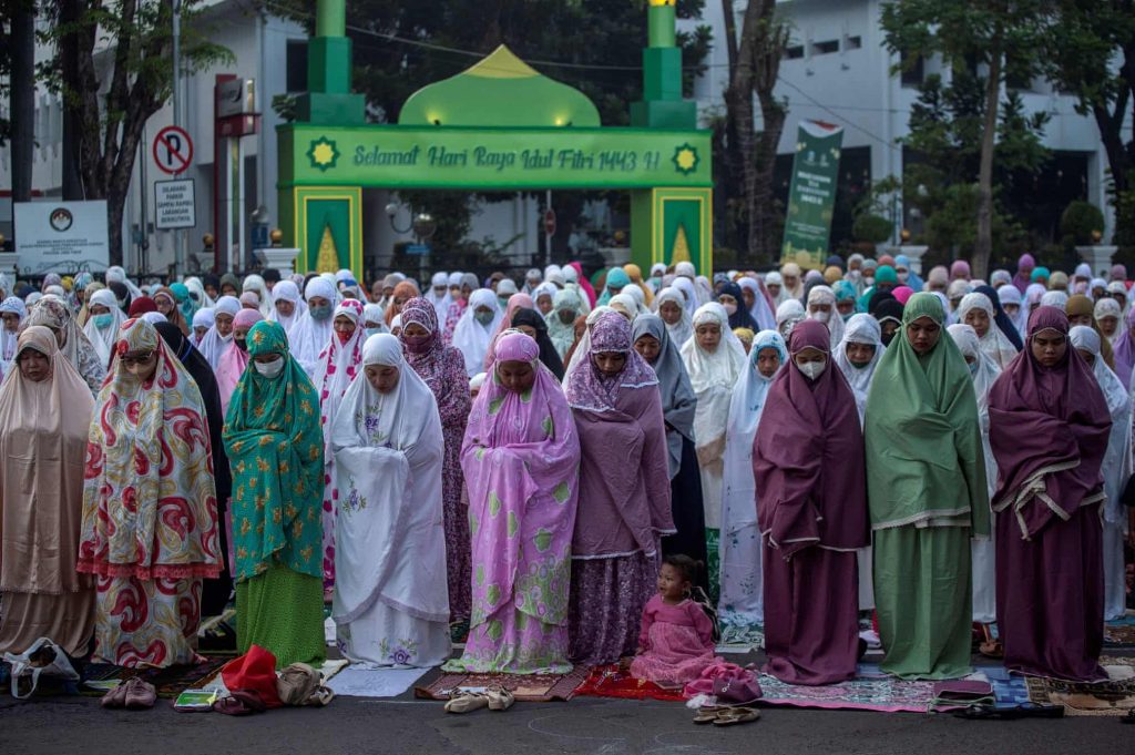 Surabaya, Indonesia
Muslims pray during Eid al-Fitr
Photograph: Juni Kriswanto/AFP/Getty Images