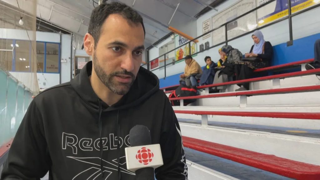 Ahmad Hussein said two of his kids play hockey and love it. (Stephanie Blanchet/Radio Canada)