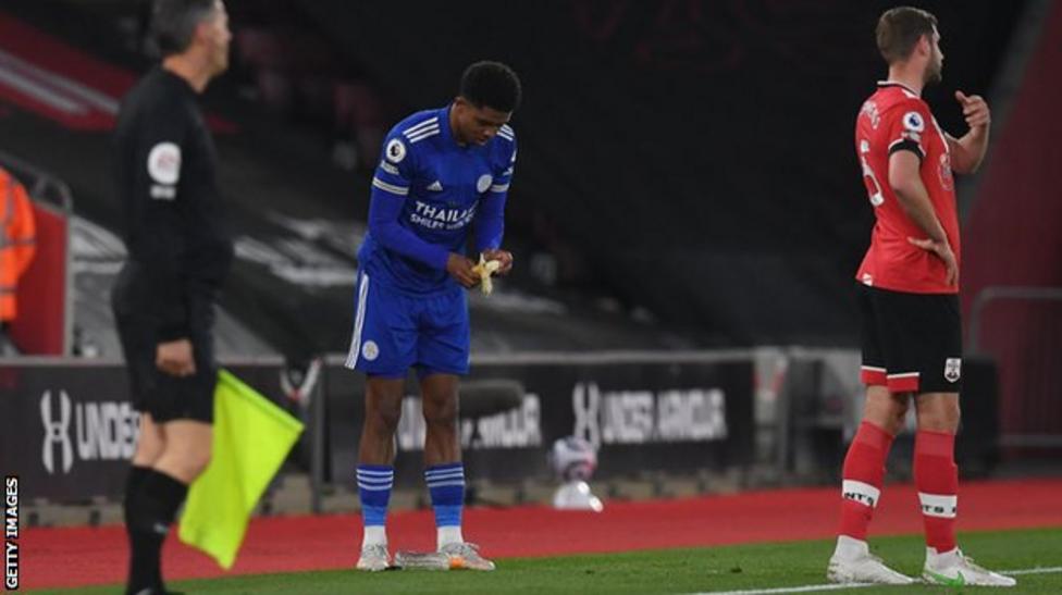 Leicester’s Wesley Fofana also broke his fast against Southampton last season by eating a banana during a break in play