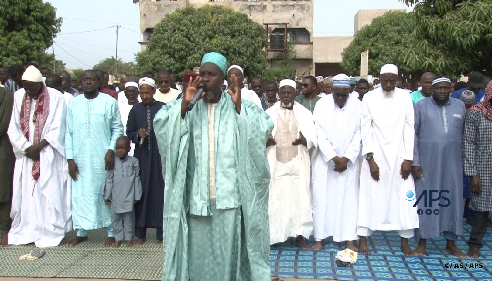Imam Cheikh Ahmadou Diedhiou Ziguinchor leading Eid prayer in Senegal