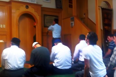 A Muslims giving Adhan