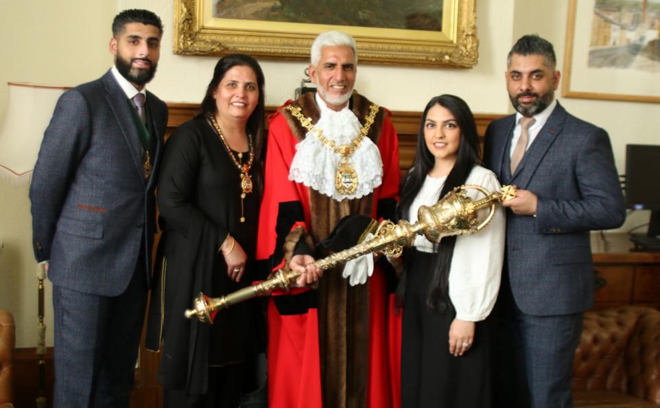 Coun Akhtar will be supported in his Mayoral role by two Mayoresses, his wife of 29 years Shagufta and his daughter Sabbah, and also two Consorts, his sons Umar and Tauseef. (Image: BwD Council)
