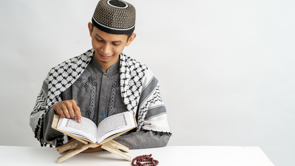 man reading quran-Can you read quran lying down