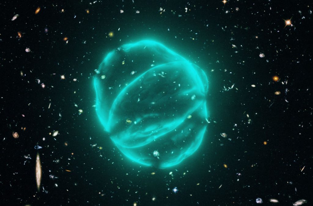 The mysterious rings could be the result of gas blasted out of a central galaxy after a burst of star formation.
