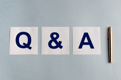 Q and A on a piece of white paper