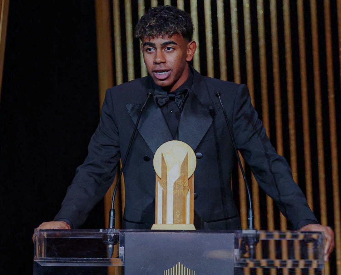 At 17, Lamine Yamal Makes History with Kopa Award and Ballon d'Or Top