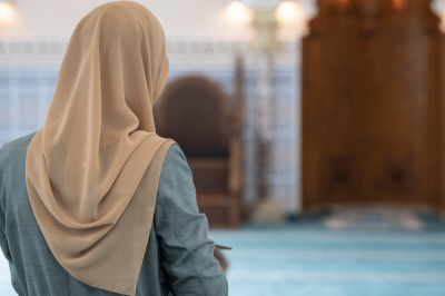 Muslim girl in a mosque