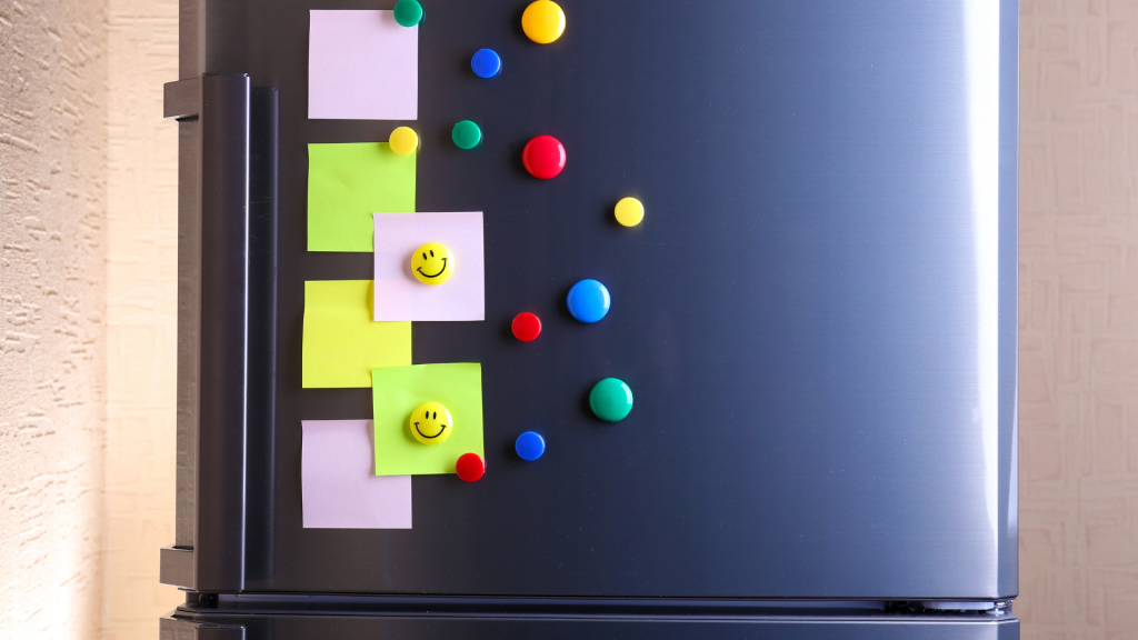 magnets on fridge