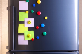 magnets on fridge