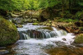 waterfalls and river landscape