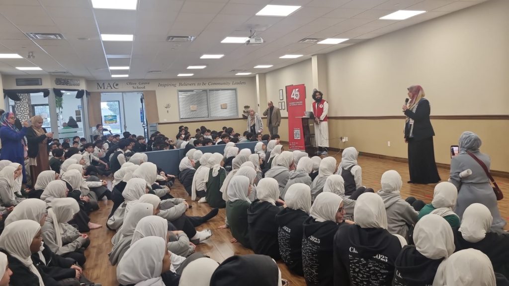 OGS Principal Sarah Attia speaks to students about charity in Islam OGS Principal Sarah Attia speaks to students about charity in Islam