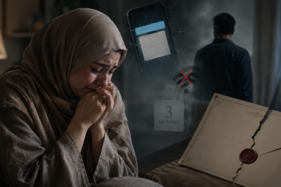 Crying Muslim woman after an abrupt divorce.